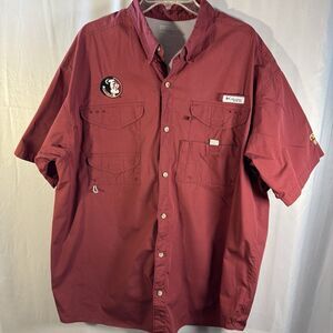 Columbia PFG Florida State Seminoles Maroon Vented Fishing Shirt Men’s 2XL